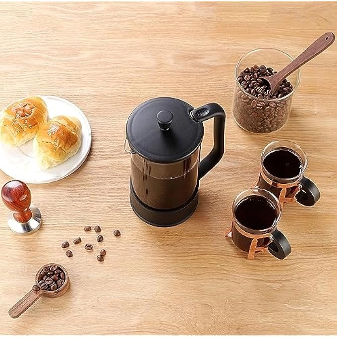 French Press - 34Oz Borosilicate Glass 4 Filters Portable