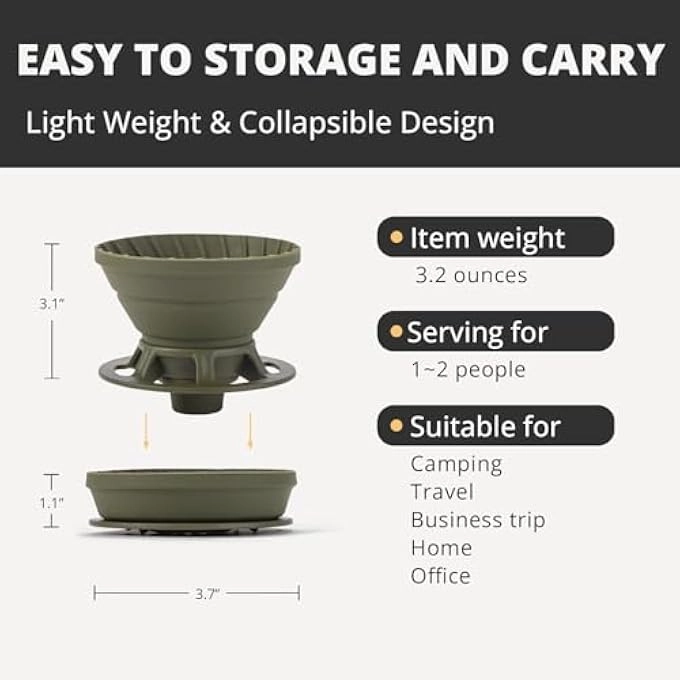 Collapsible Coffee Dripper - Silicone Reusable 12 Cup