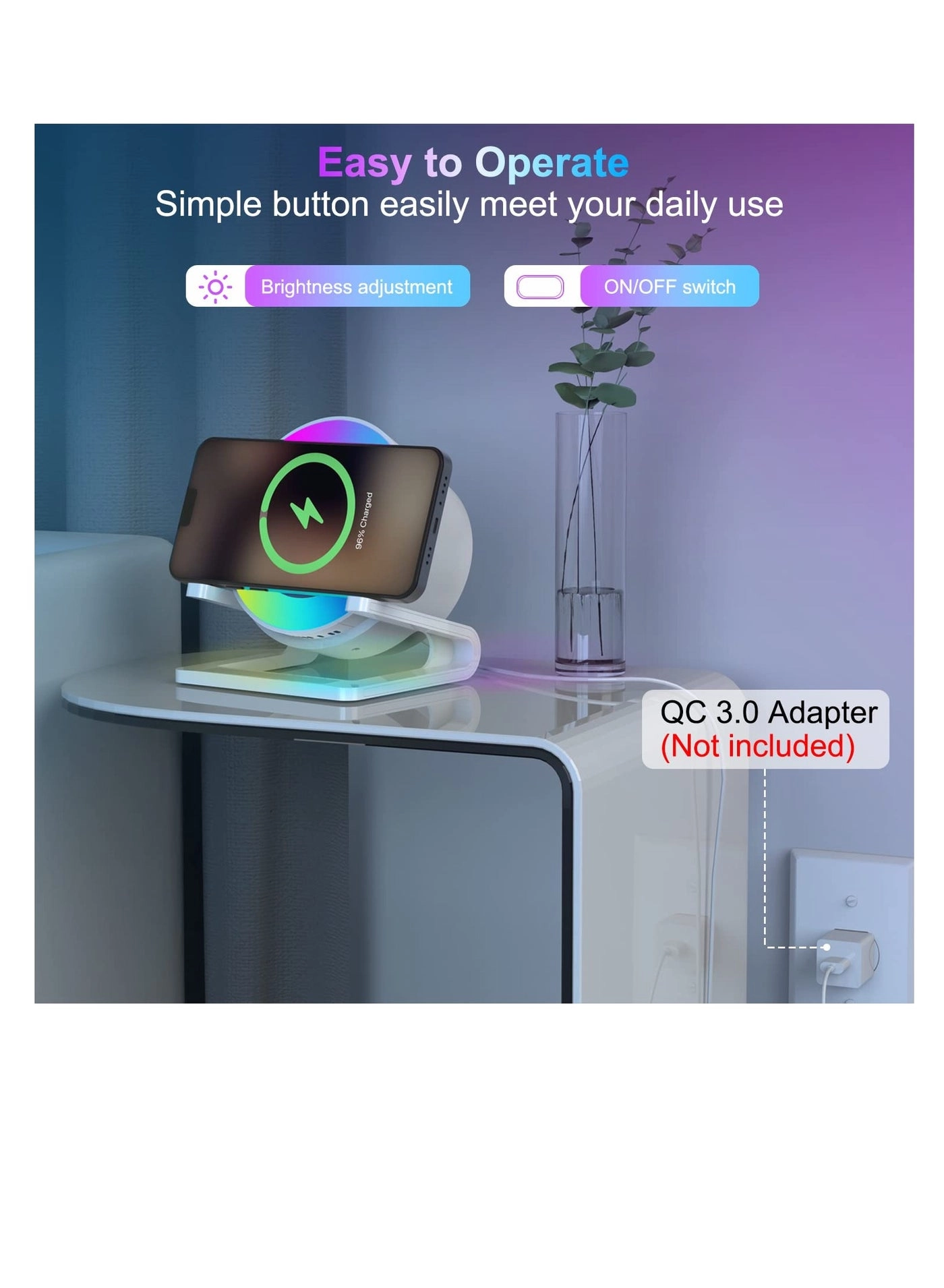 Night Lights Bluetooth Speaker - Type-C white