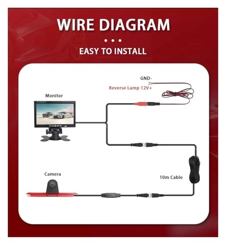 Rear View Parking Camera - Night Vision Wire