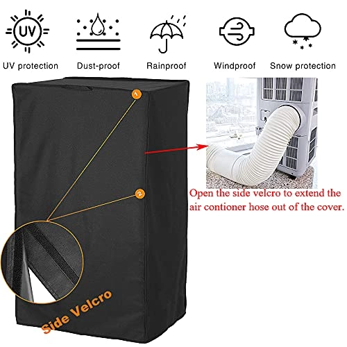Portable Air Conditioner Cover - 420D Waterproof Black