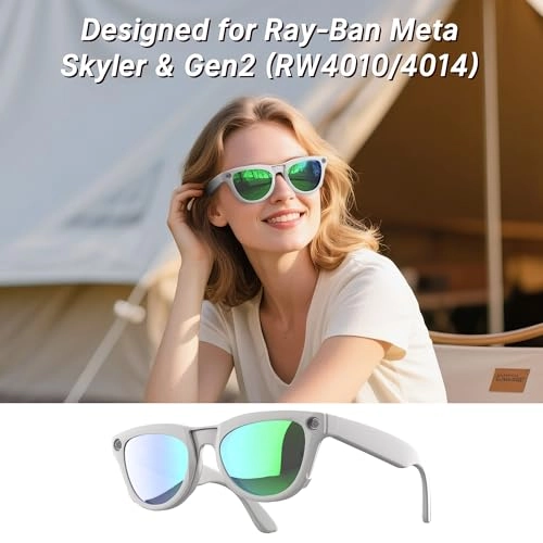 Polarized Clip for Ray-Ban Meta Skyler - 4Pcs Silver+Grey+Brown+Green