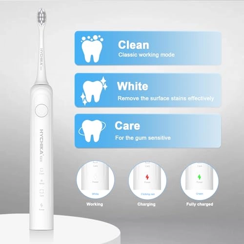 Sonic Electric Toothbrush - 240 Days Battery Life 8 Replacement Heads 3 Modes