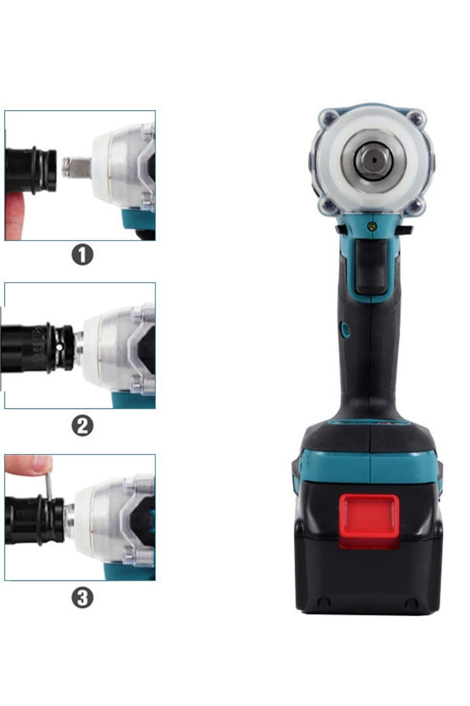 Electric Wrench Kit - Cordless Brushless Motor 2 Batteries