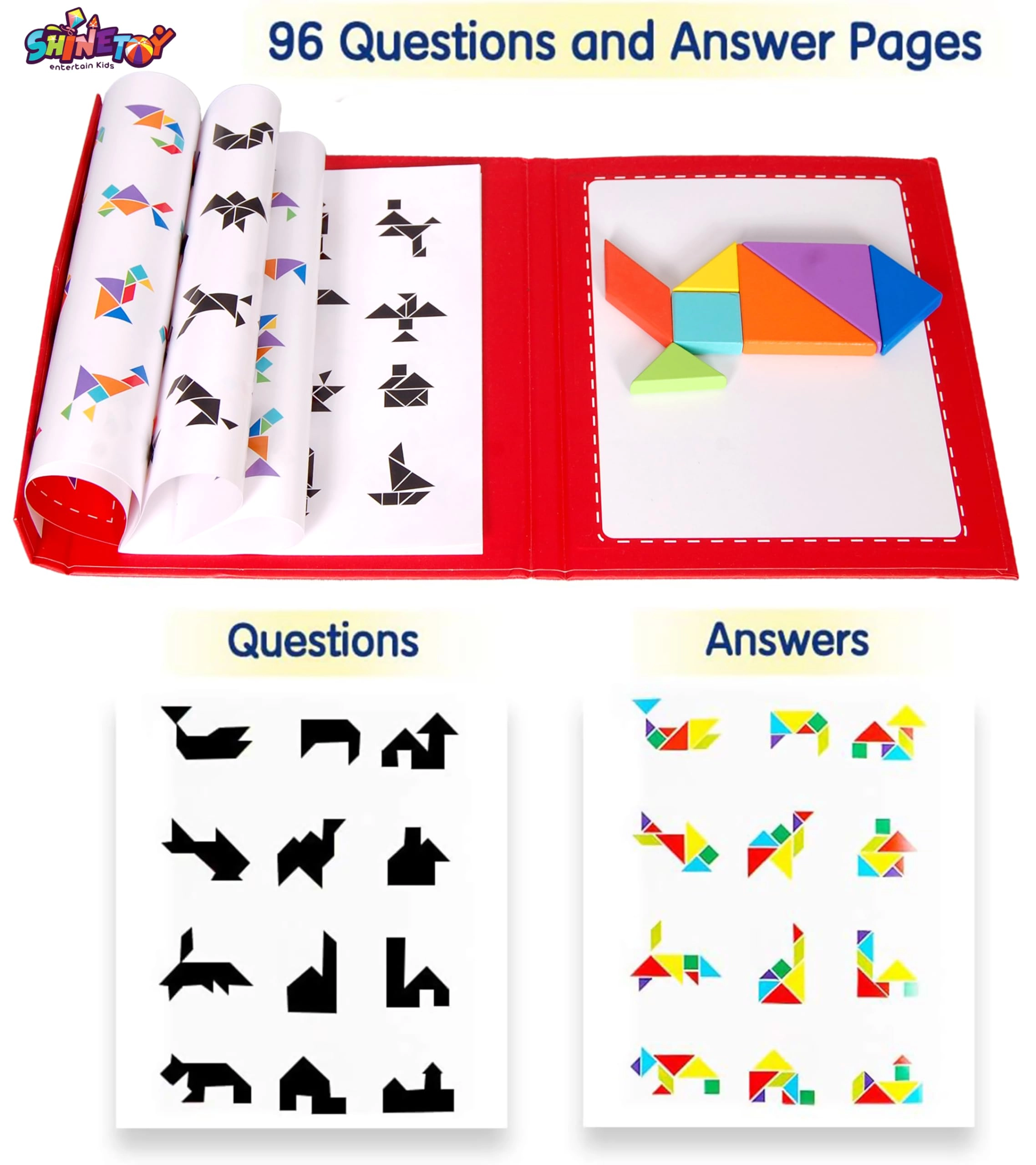 Magnetic Tangram - Birch Wood Multicolor
