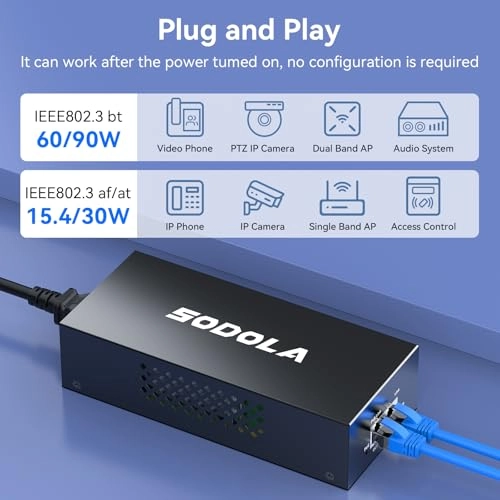 SL-2.5G-N901 - 1 PoE port 90W IEEE802.3af/at/bt 2.5Gbps