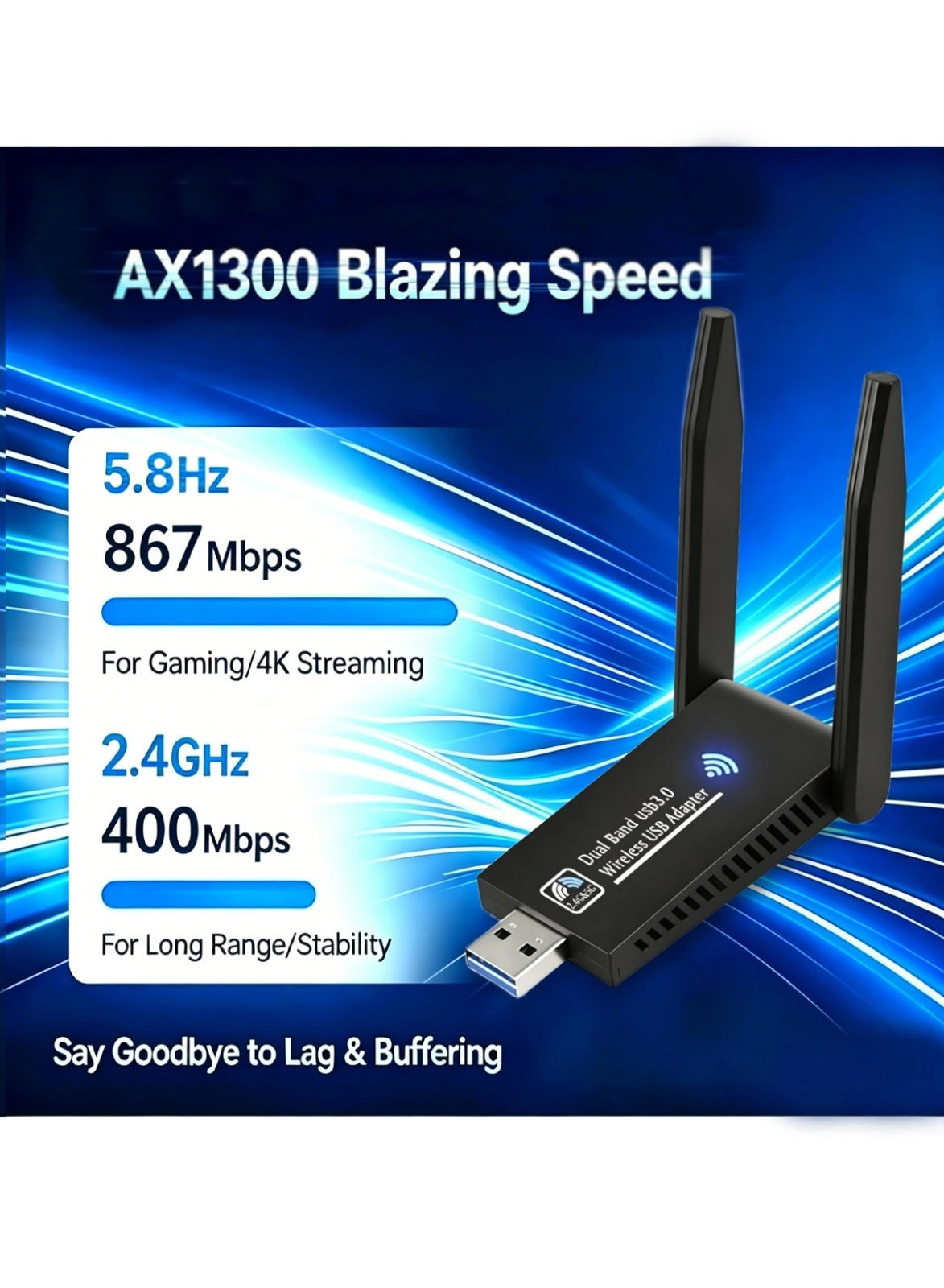 USB WiFi Adapter - 5.8GHz/2.4GHz USB 3.0 Wireless