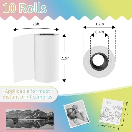 Kids Instant Camera Paper Refill - 10 Rolls 2.2"x1.1"