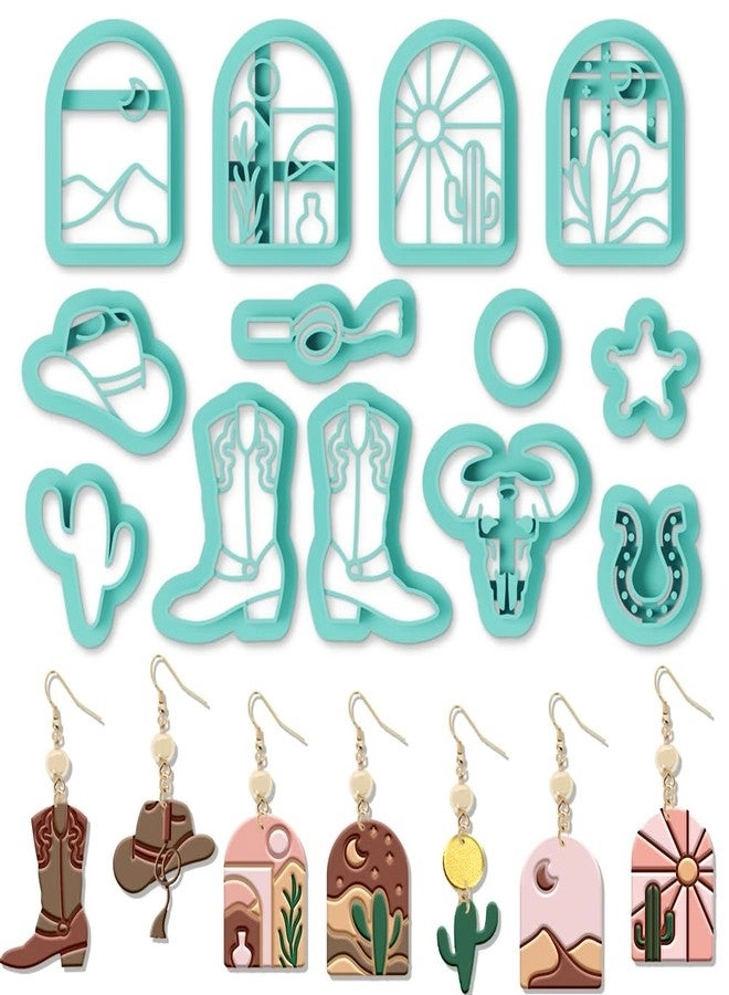 ORIGACH Western Cowboy Polymer Clay Cutters - 13 Pcs Earring