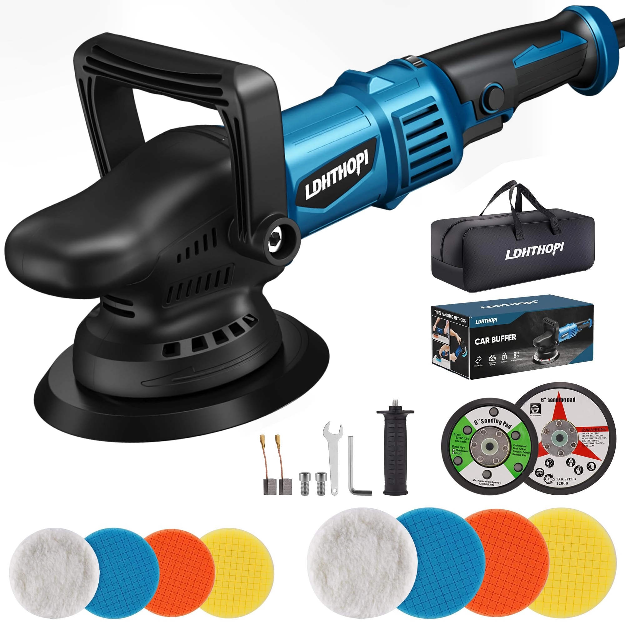 ldhthopi Dual Action Polisher - 980W 5/6 Inch 9MM