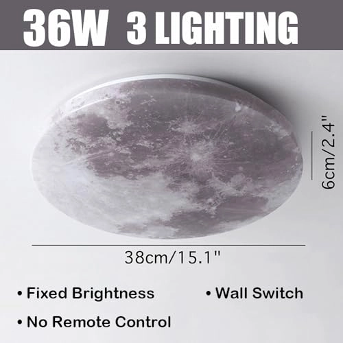LED Moon Ceiling Light - white light warm light 3 colors