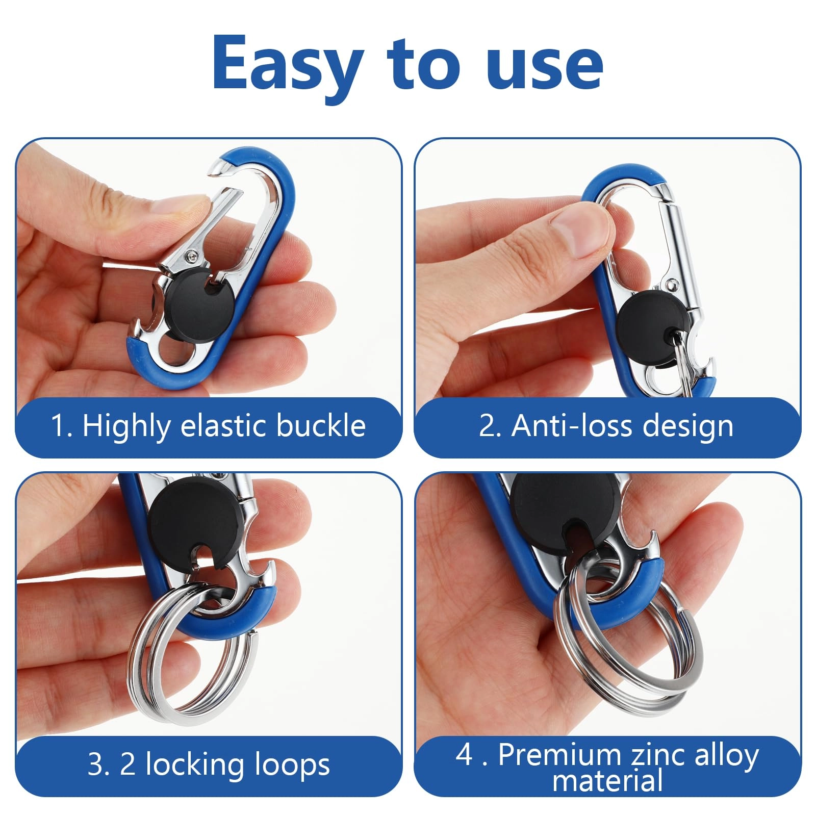 Keychain Bottle Opener - 2pcs Blue+black Bundle