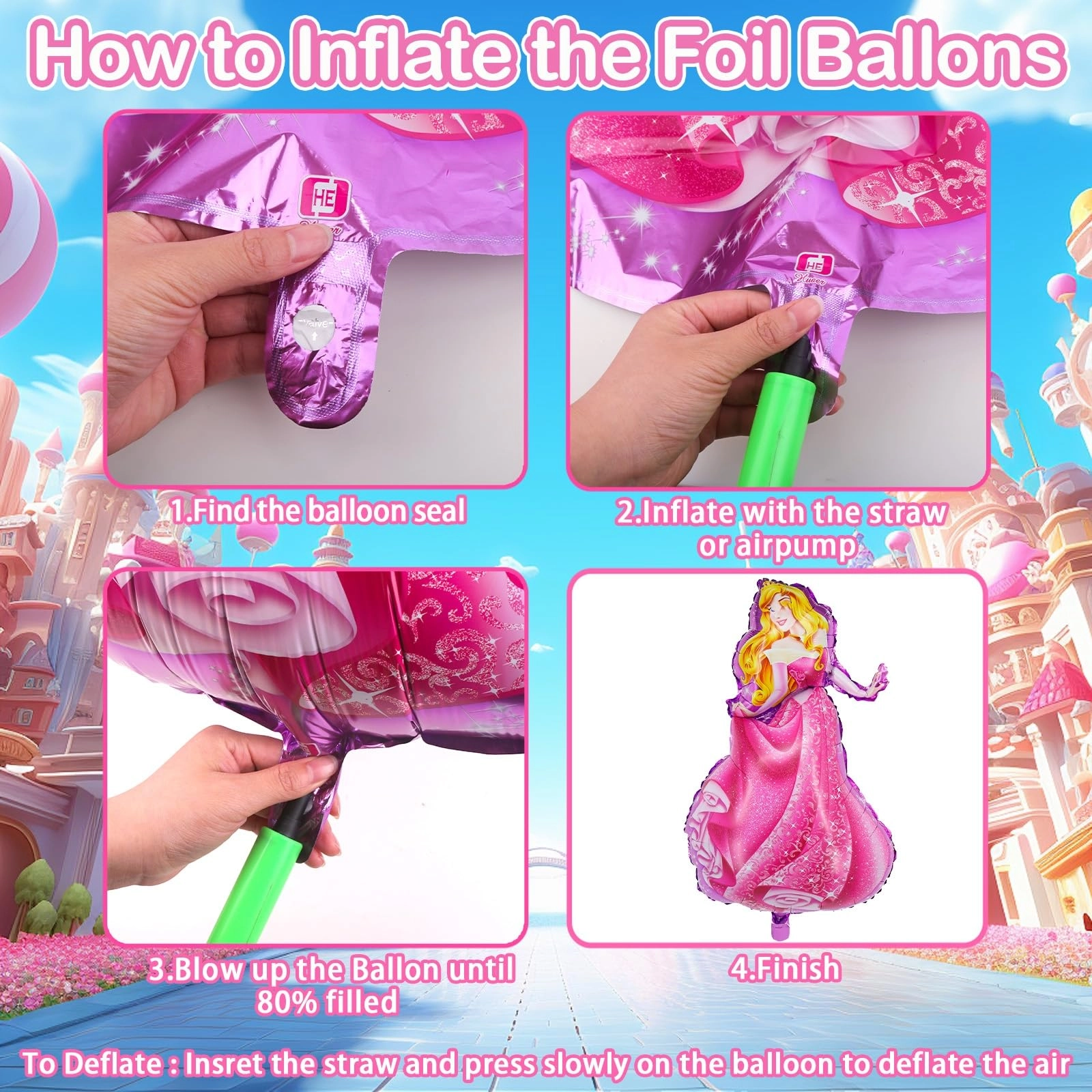 Princess Party Decorations - 54pcs Birthday
