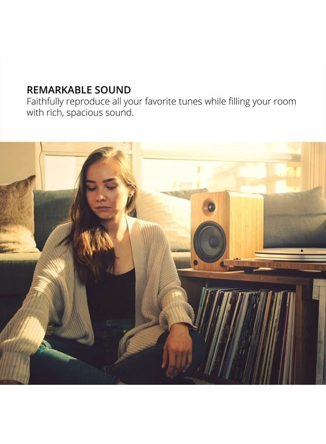 YU6MW - Powered Bookshelf Speakers Bluetooth Phono Preamp