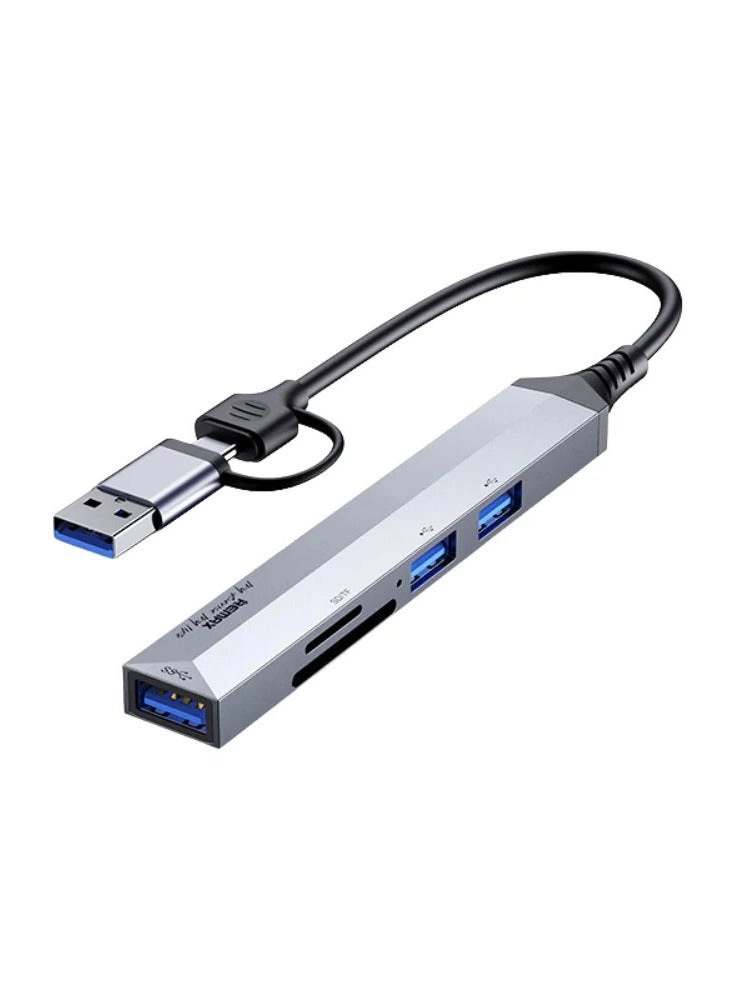 Remax RU-U7 - 5-in-1 USB 3.0 & Type-C SD/TF Card Reader