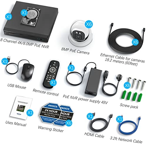 Outdoor Home Security Camera System 4K