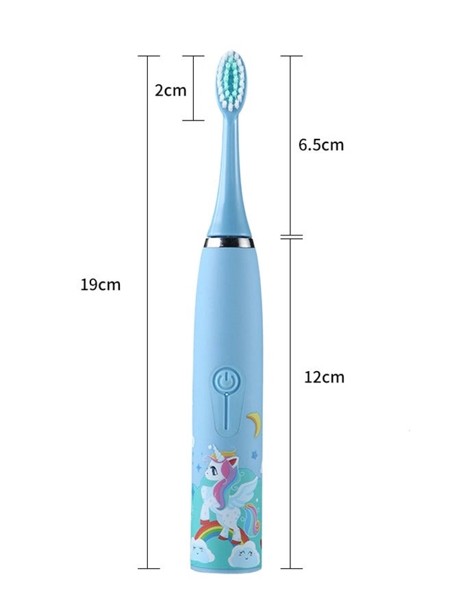 Kids Rechargeable Electric Toothbrush - 6 Brush Heads Timer USB Rechargeable