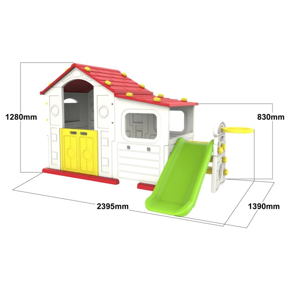 Tomo Big Playhouse - Slide Basketball Ring Multi Colour