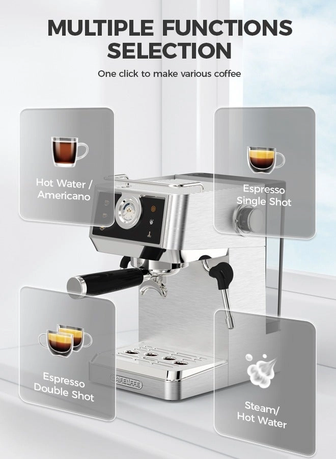 20Bar Espresso Machine - 1.3L Double Boilers One-Touch