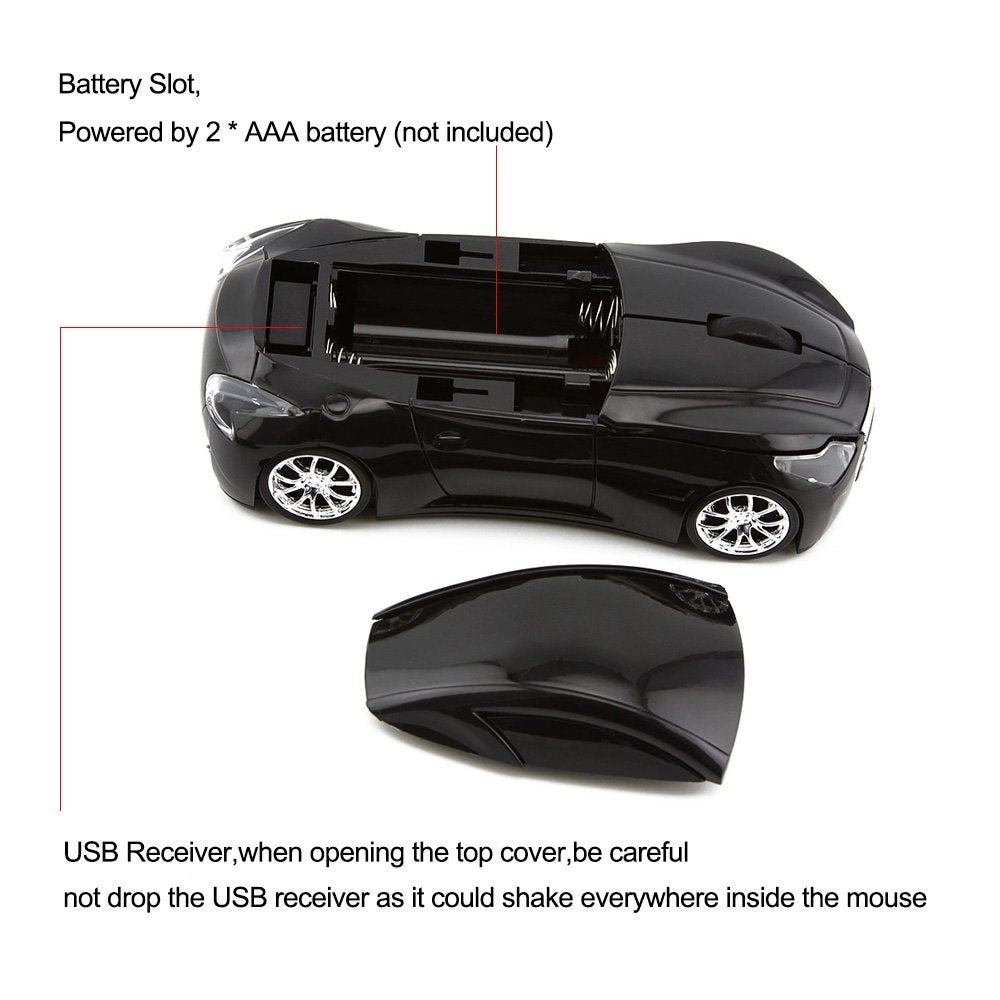 Roadster Sports Car Shape Mouse - Wireless