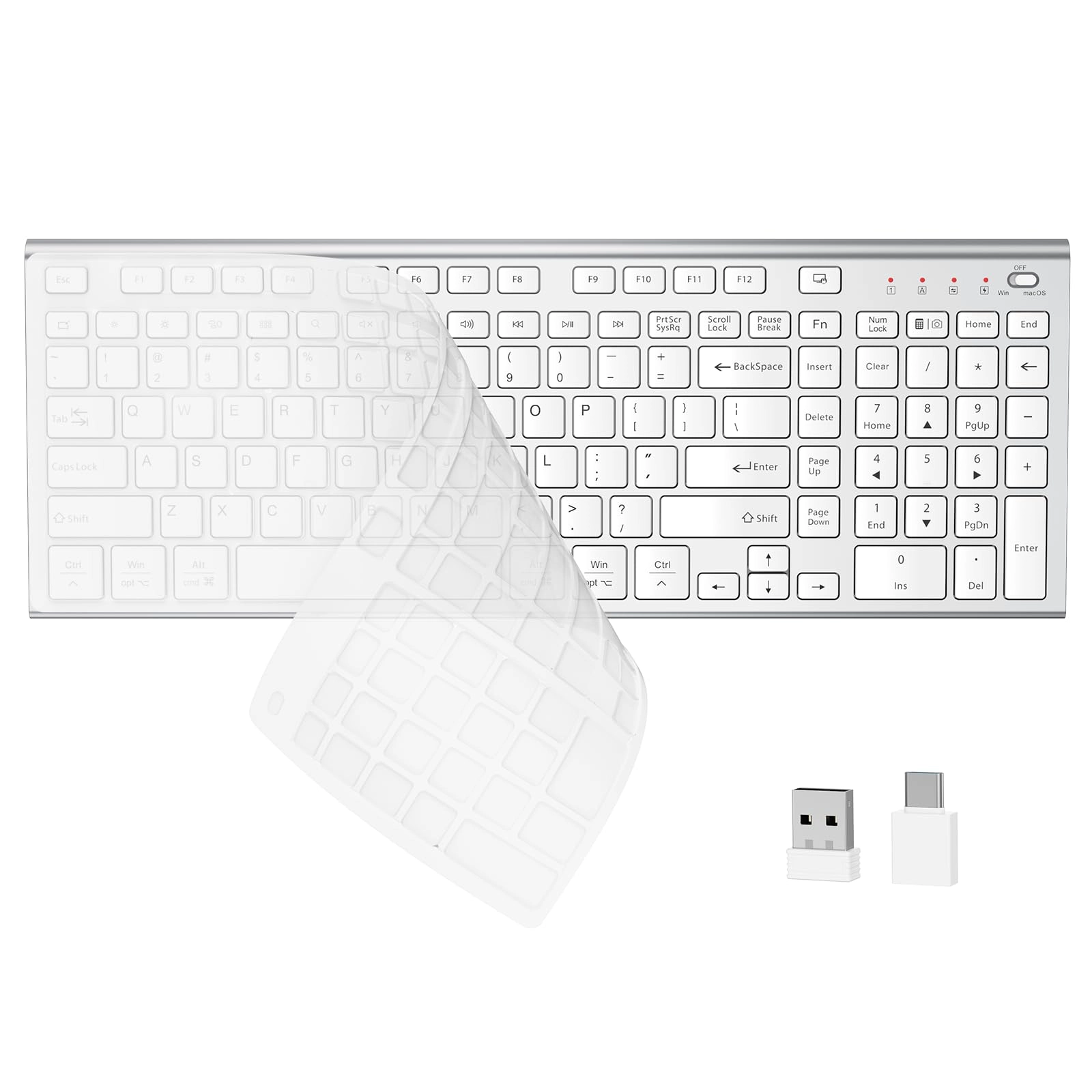 FENIFOX K80AAA-RG - QWERTY RF, USB-A, USB-C