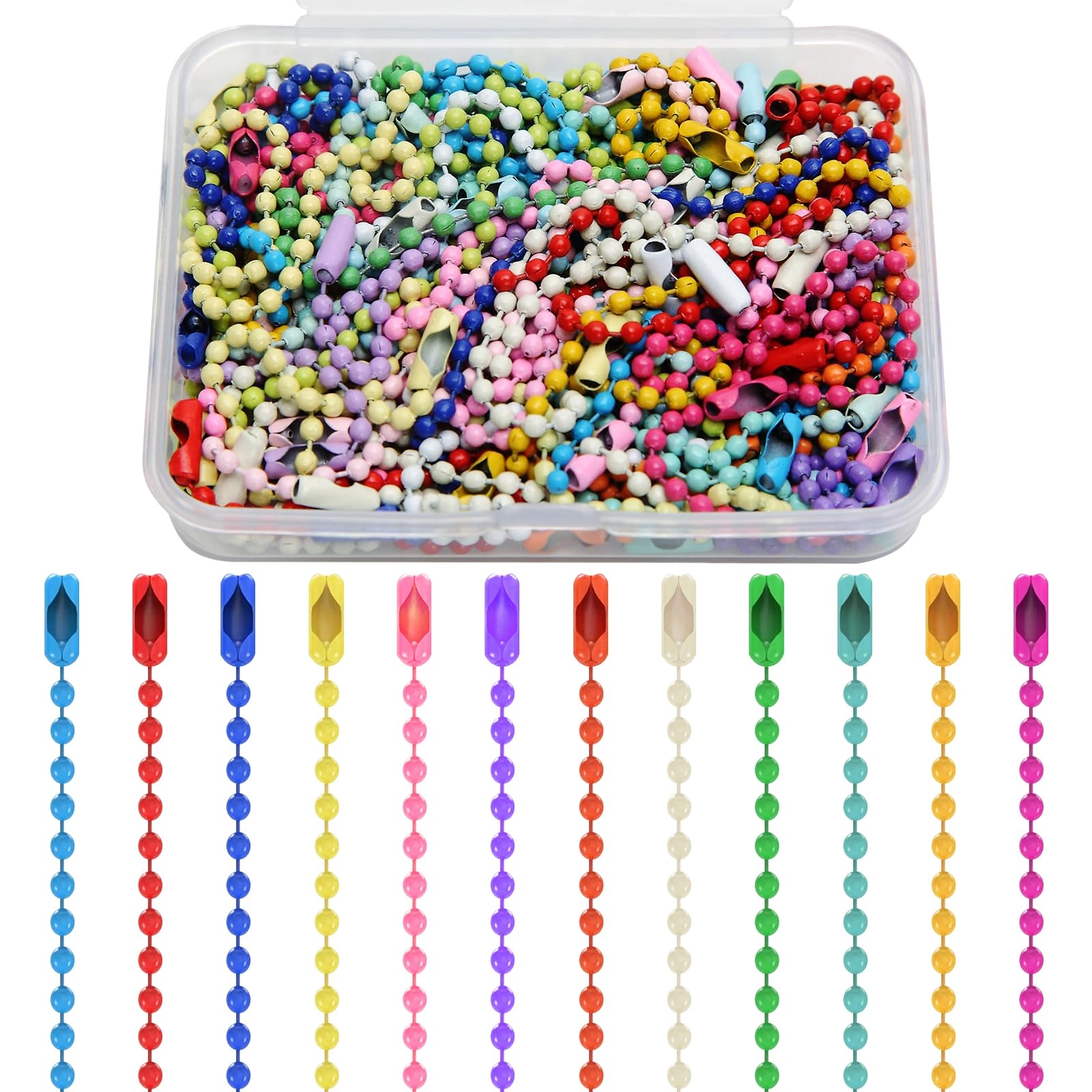 mixpeak Ball Beads Chain - 100-Pack 2.4 mm 4 inch