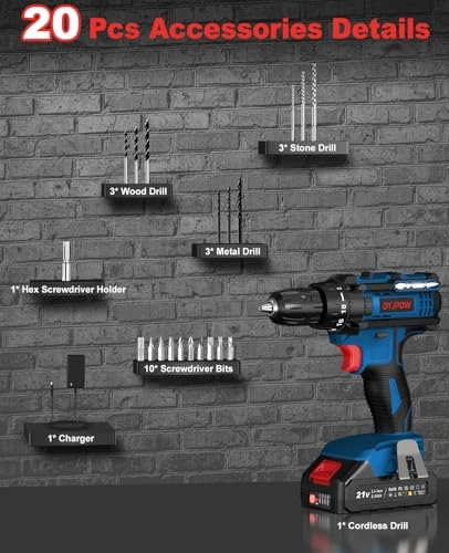 Cordless Drill Driver - 2000 Milliamp Hours