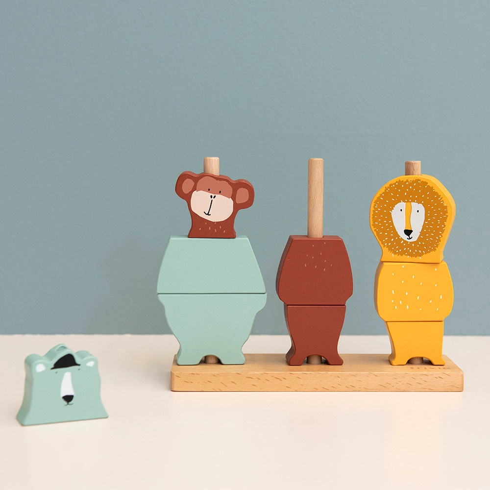 Wooden Animal Puzzle Stacker - Suitable for 12 months and above