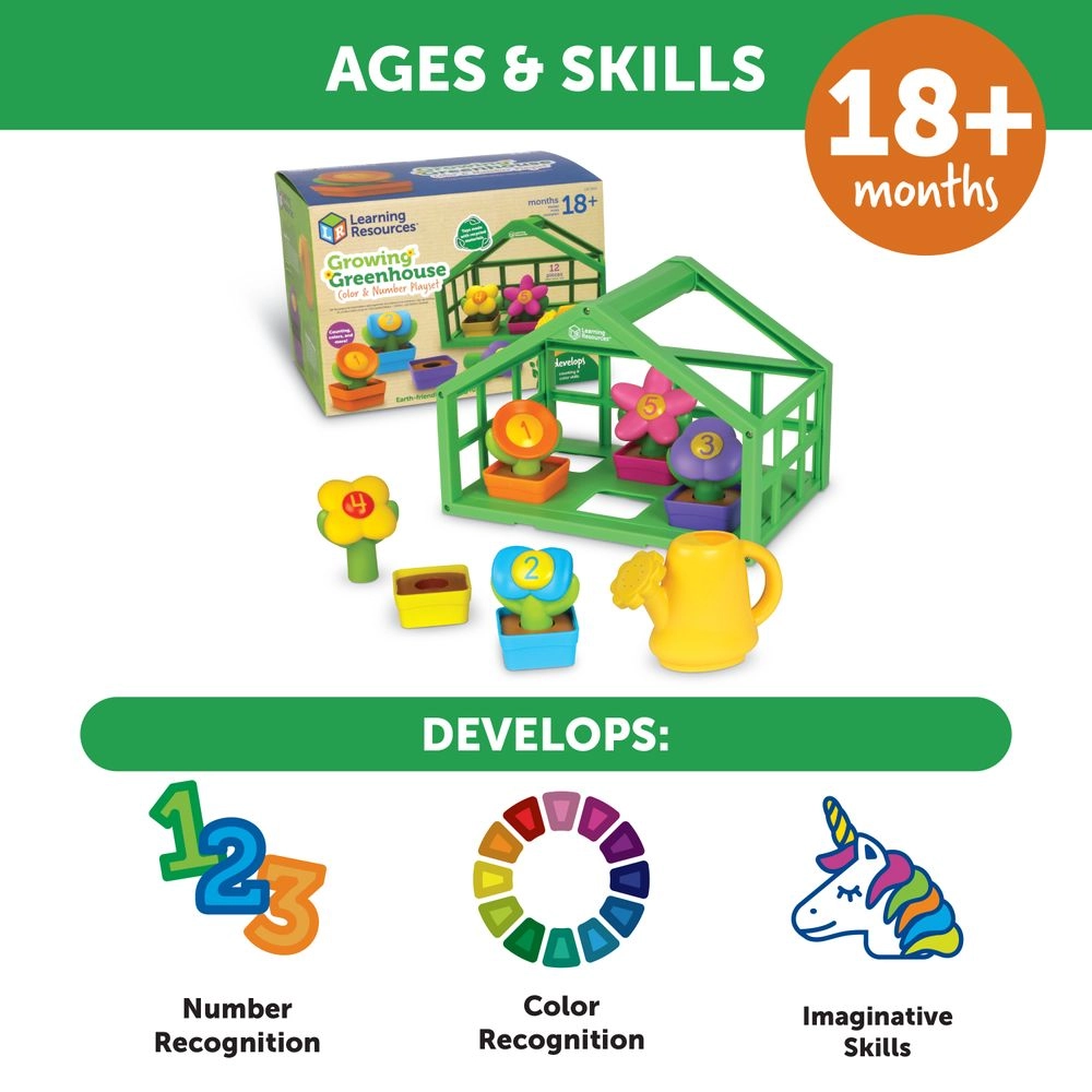 Growing Greenhouse Colour And Number Playset - 18m+