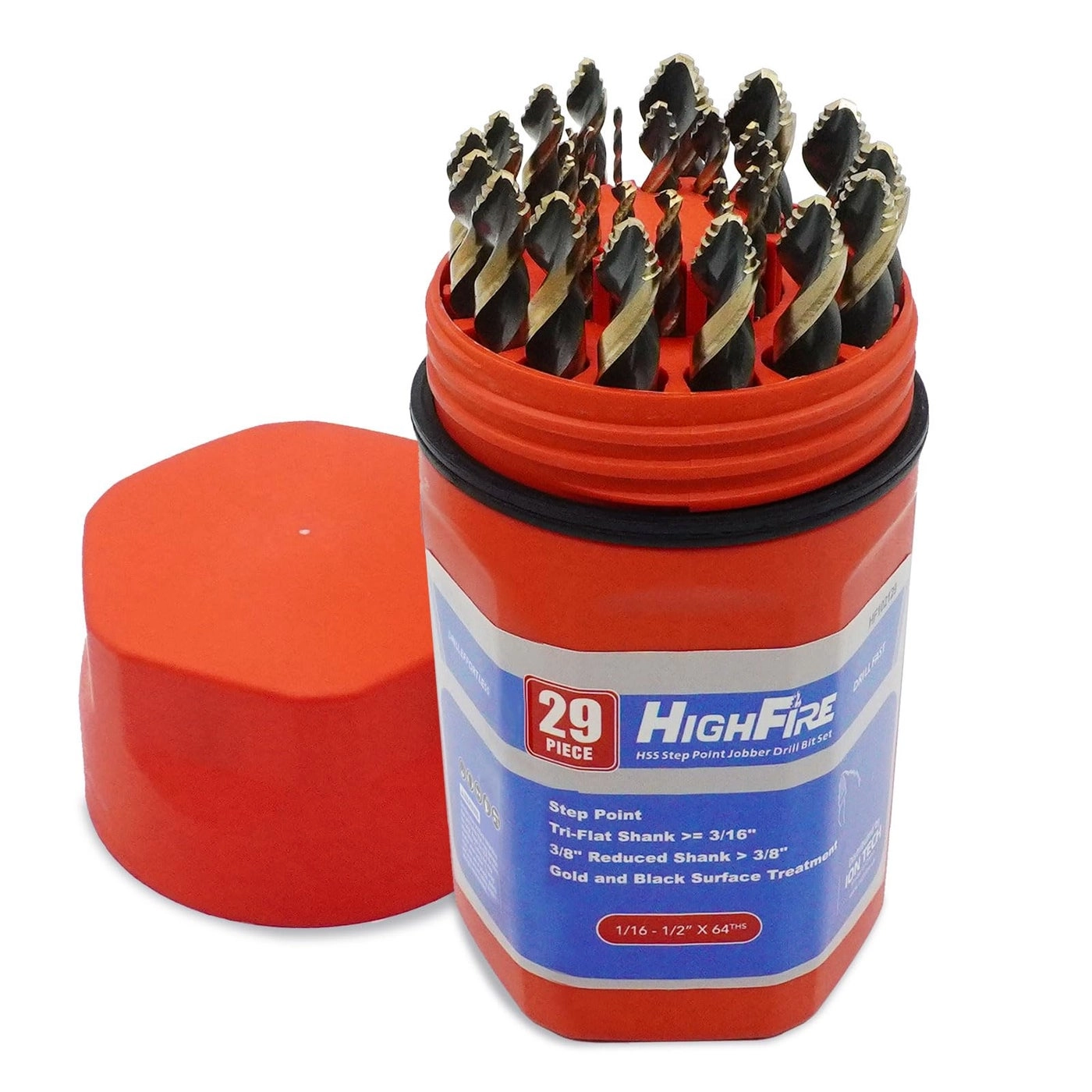 HSS Stepped Point Drill Bit Set - 29 Pieces