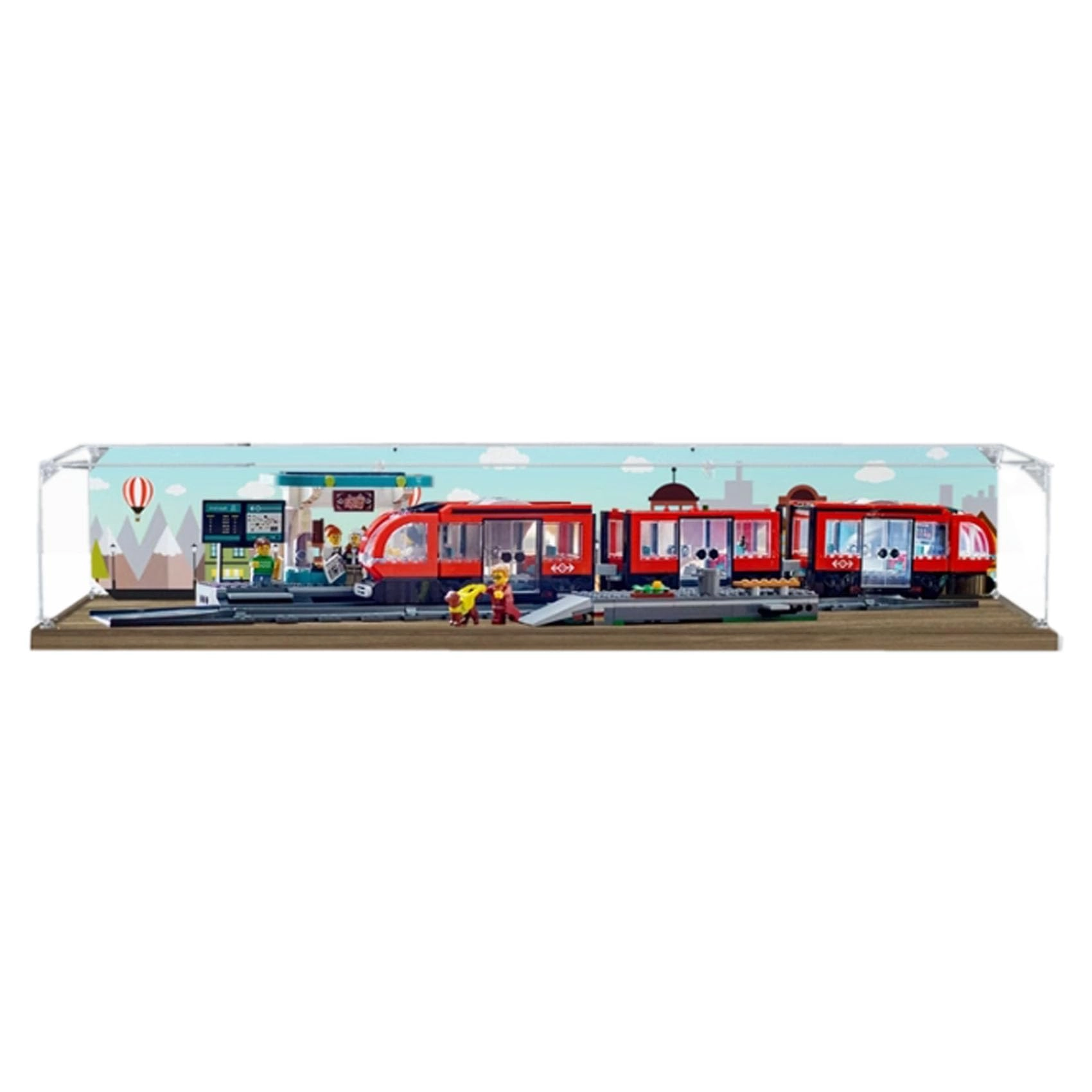OOHNVJKI Acrylic Display Box for LEGO 60423 Urban Tram Models