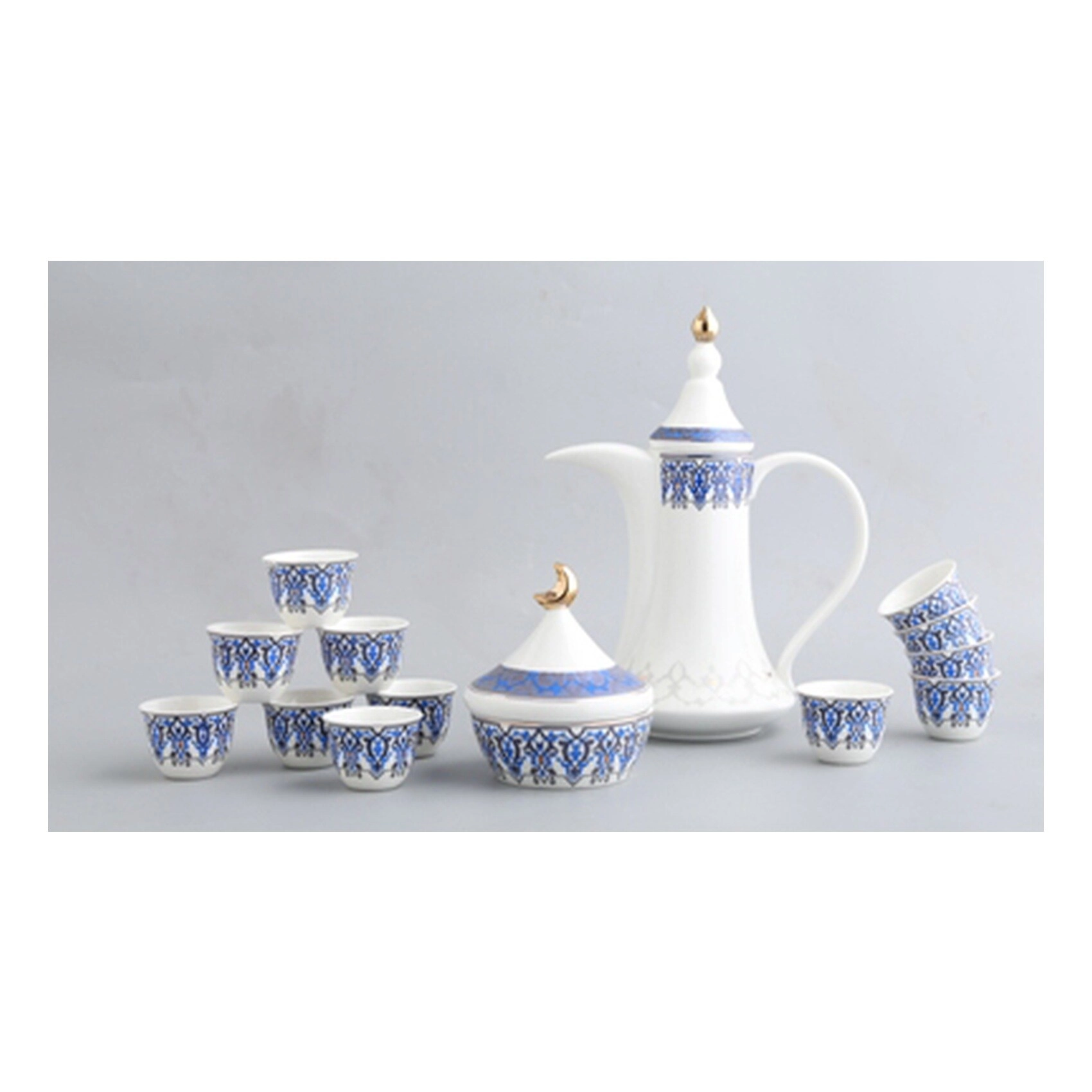 Cawa Coffee Cups - 16 pcs + Dallah + Dates Bowl