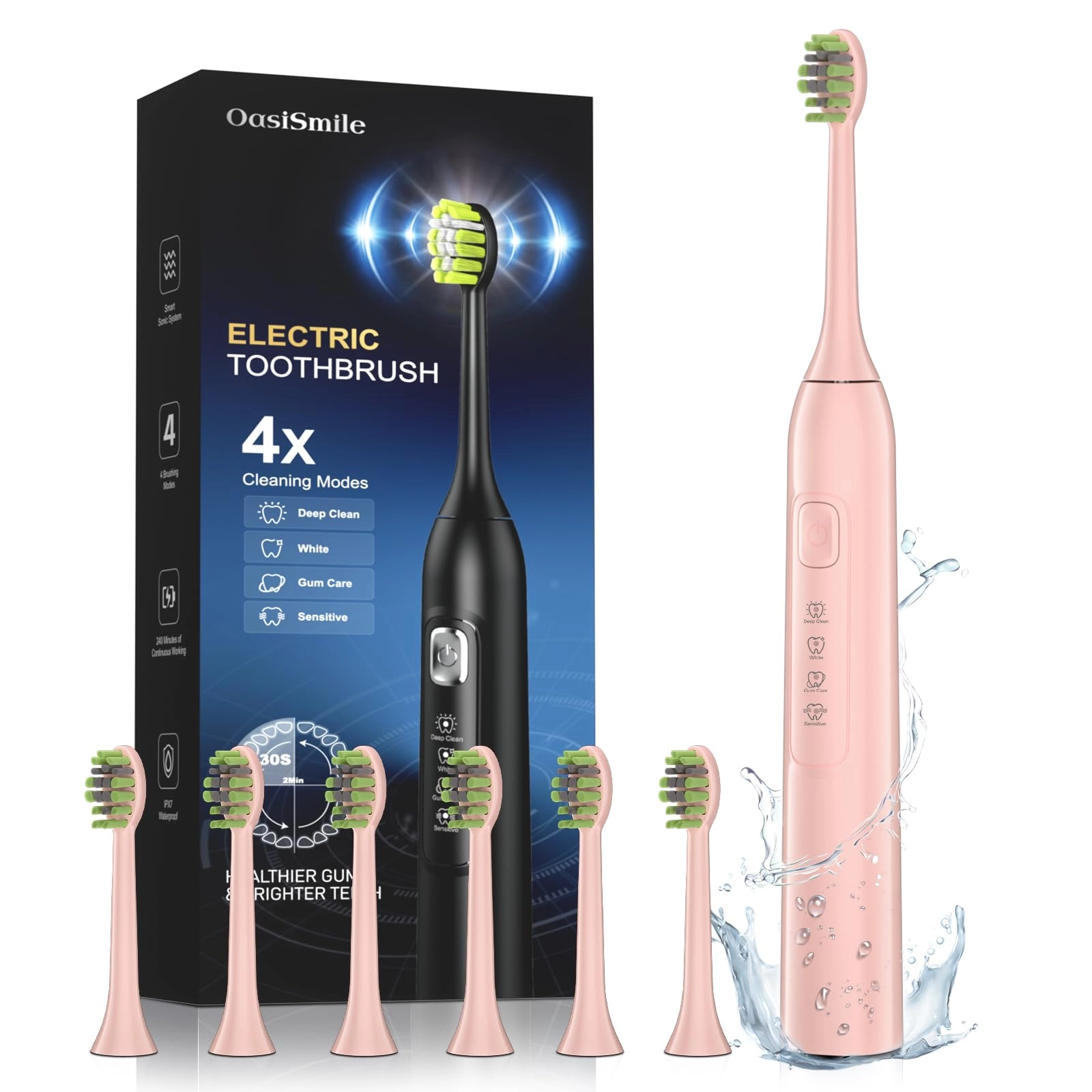 OasiSmile Y05-0305 - 42000VPM 4 Modes 6 Brush Heads