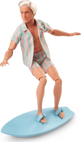 Ken Doll - Pastel Pink and Green Striped Beach Matching Set Surfboard Ages 72+