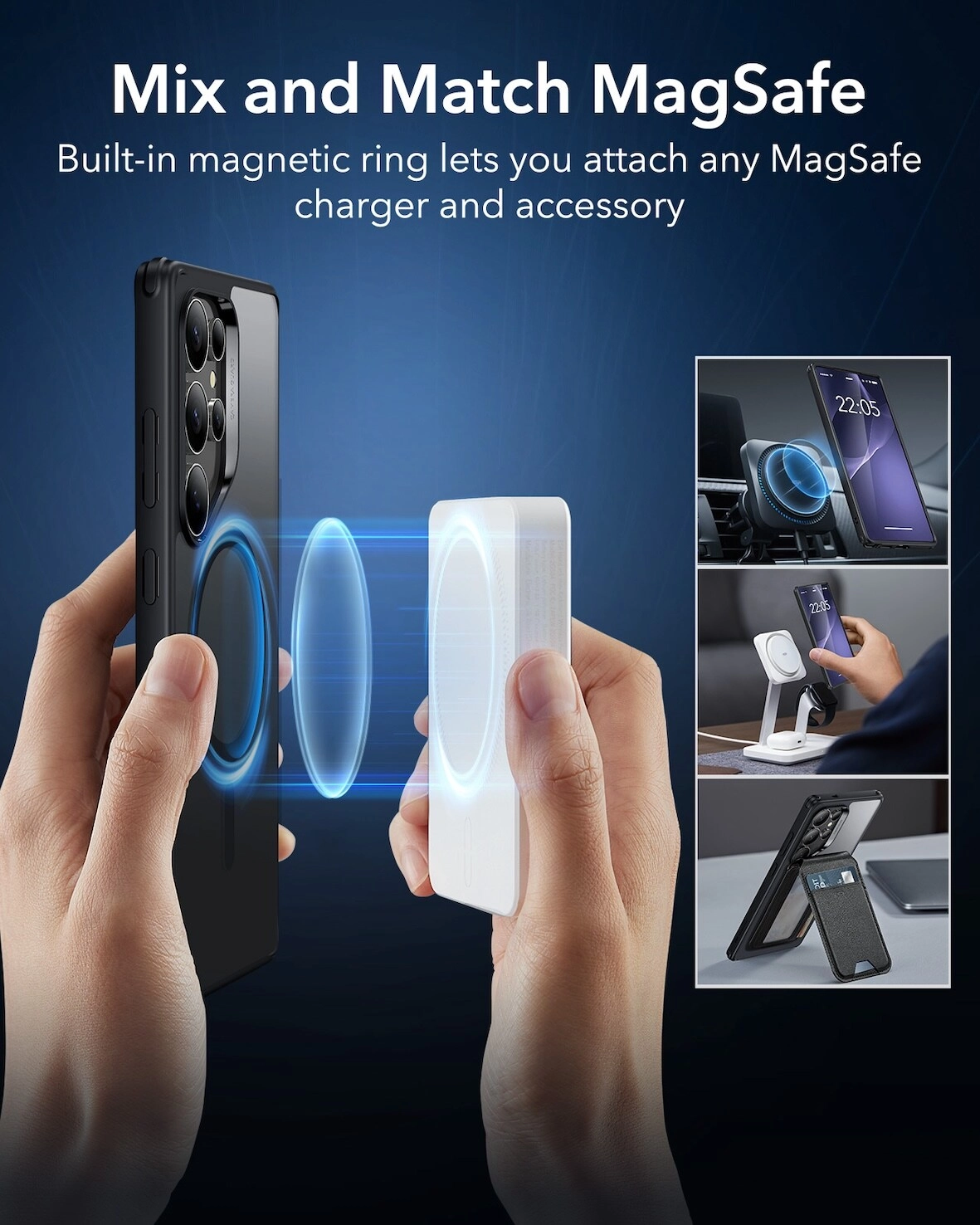 Classic Hybrid Magsafe Case for Samsung S25 Ultra - Clear Black