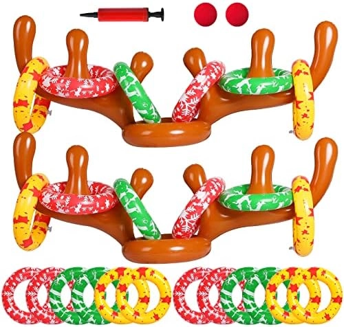 MGparty Inflatable Reindeer Antler Toss Game - ages 3 and up 12 Rings