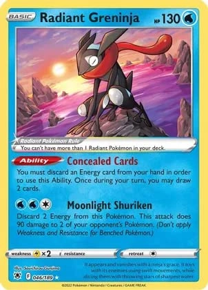 Pokemon USA, Inc. Greninja - 046/189 - Radiant Rare Astral Radiance