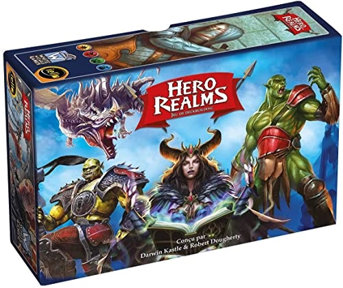 Hero Realms Base Game + Wizard Hero Deck + Warrior Hero Deck + Archer Hero Deck + Thief Hero Deck + Cleric Hero Deck + Bottle Opener (French)
