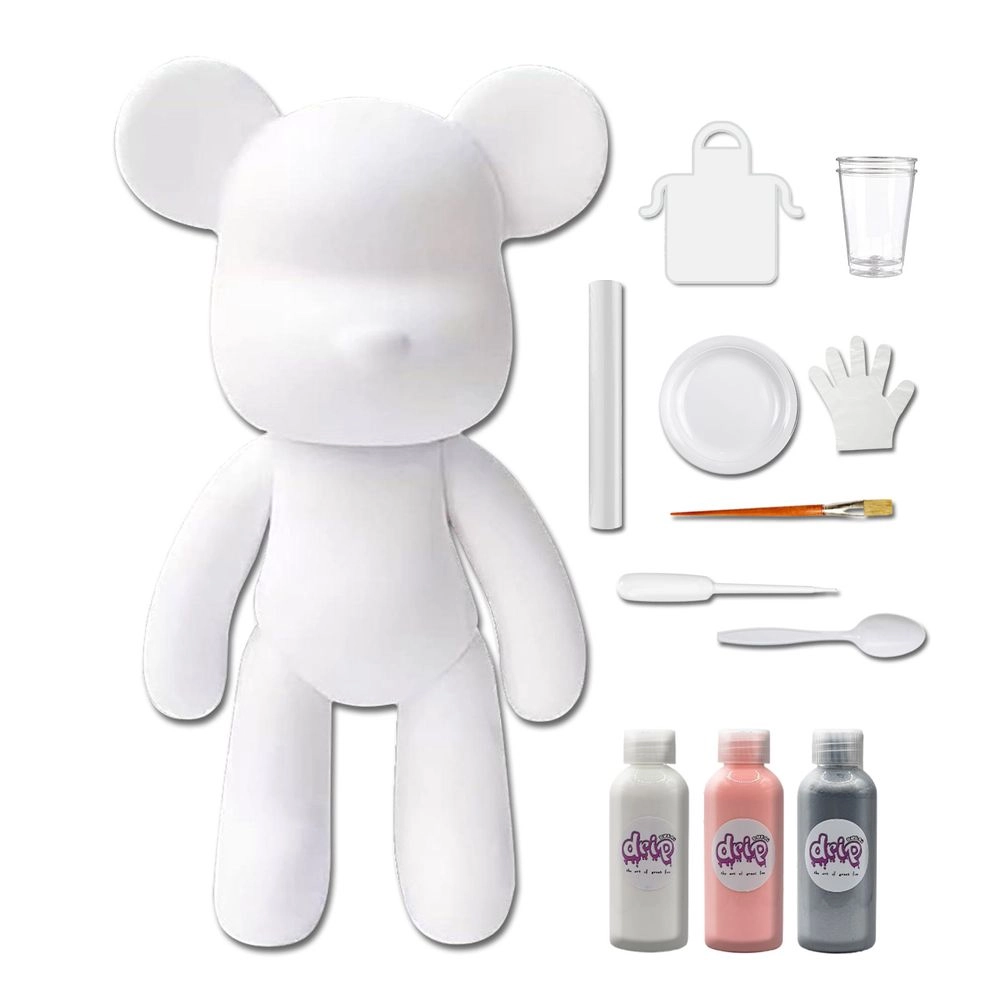 Dubai Drip Art DIY Fluid Paint Bear - Complete Kit 23 cm