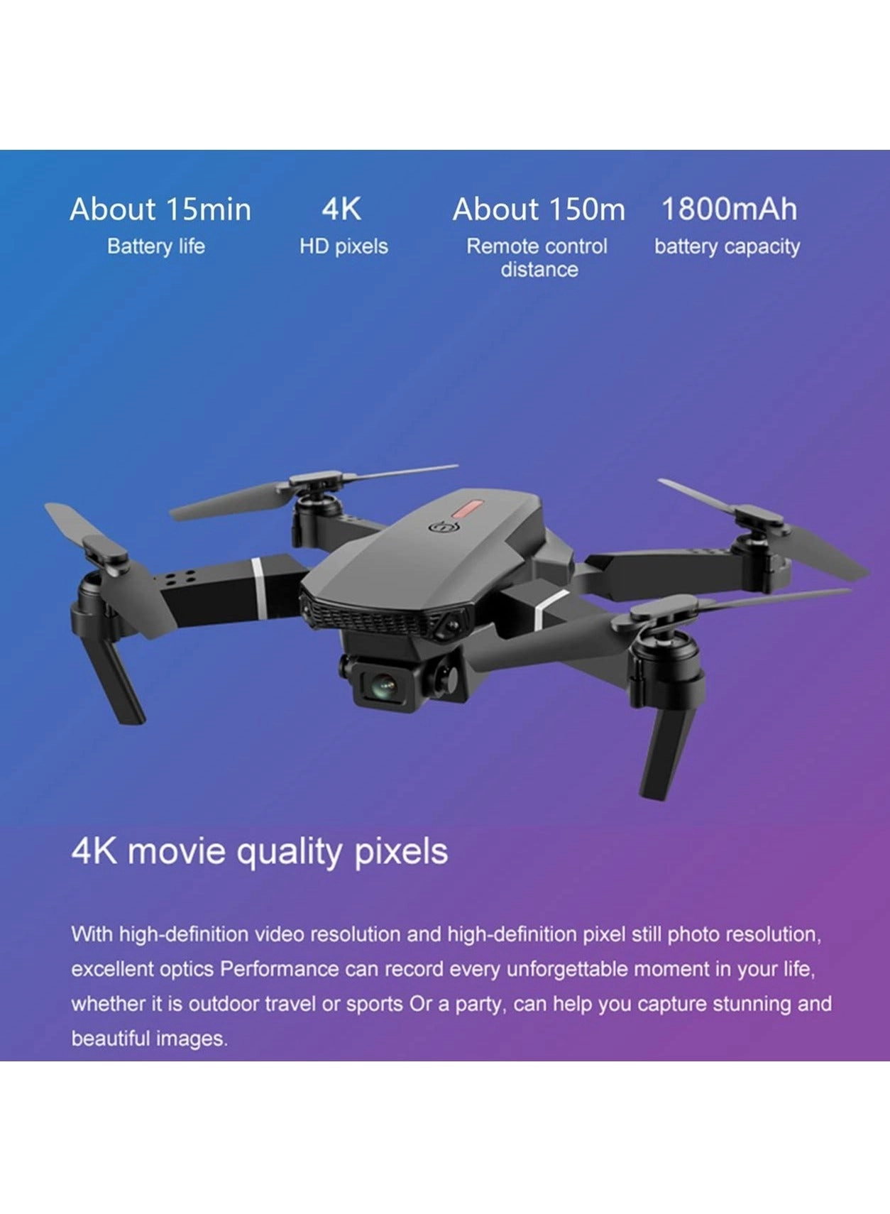 E88 Pro - 4K Foldable WiFi 6-Axis