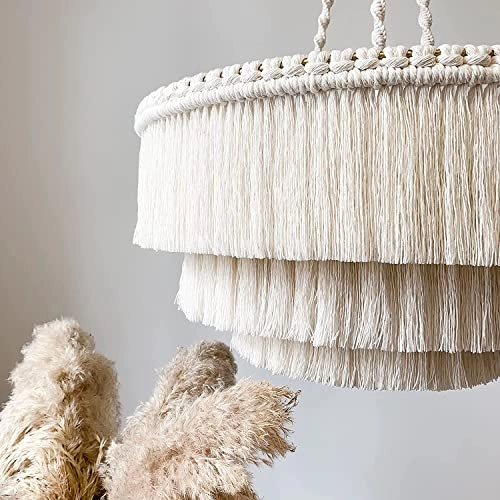Bohemia Tassel Pendant Light - 3 Lights 23 Inches Wide Colour Creamy White