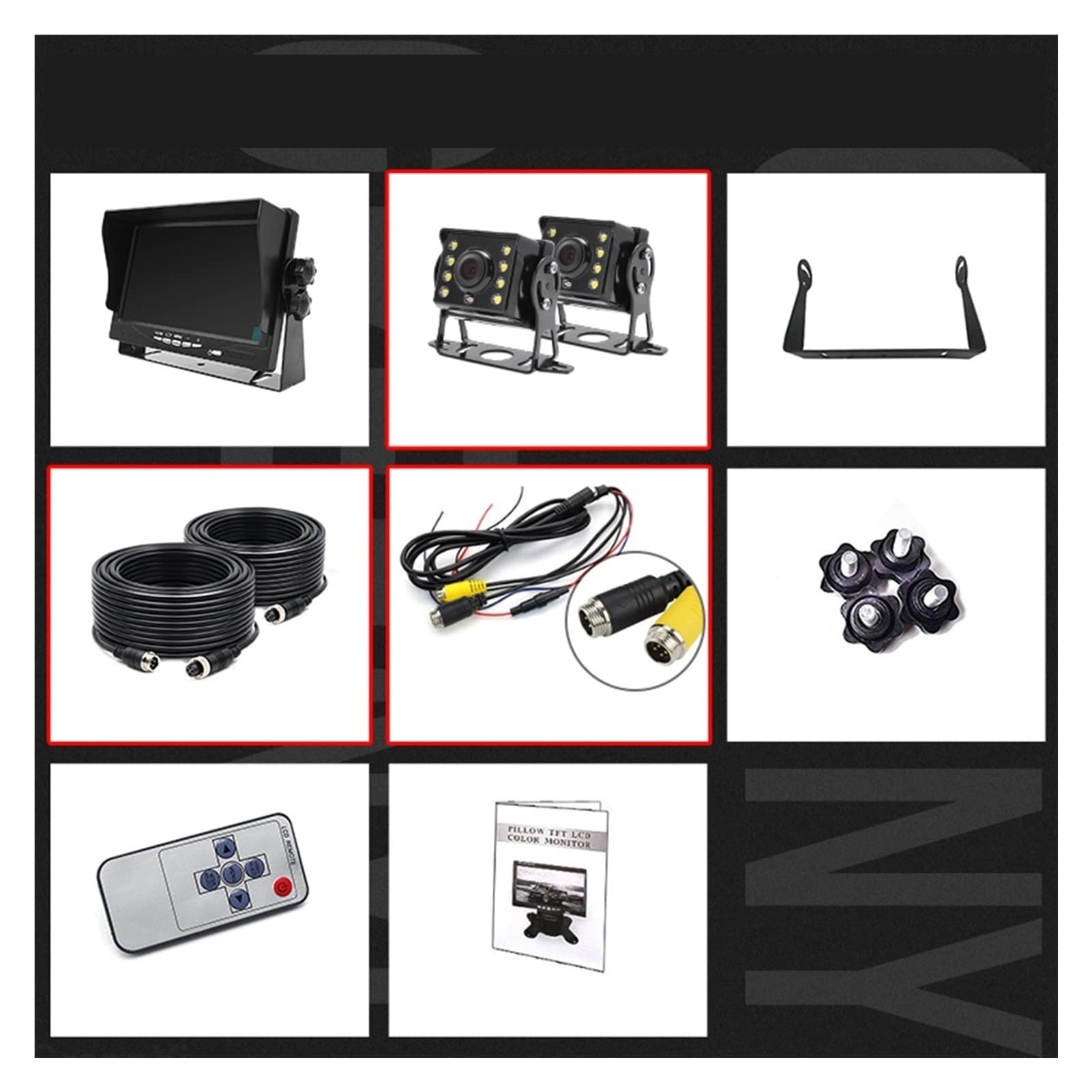 7 Inch AHD 1080P Car Rear View Monitor - Night vision Wireless