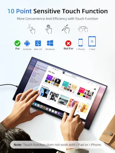 Portable Monitor Touchscreen - UPTJ14 15.6 Inch 1920x1080