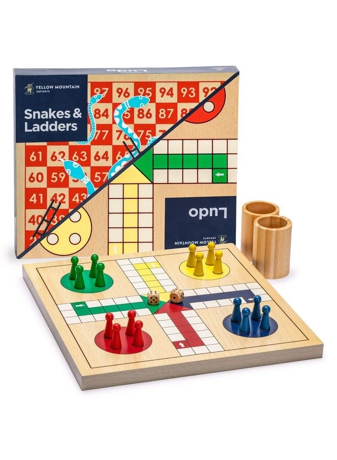 Yellow Mountain Imports Snakes and Ladders - Wooden Reversible
