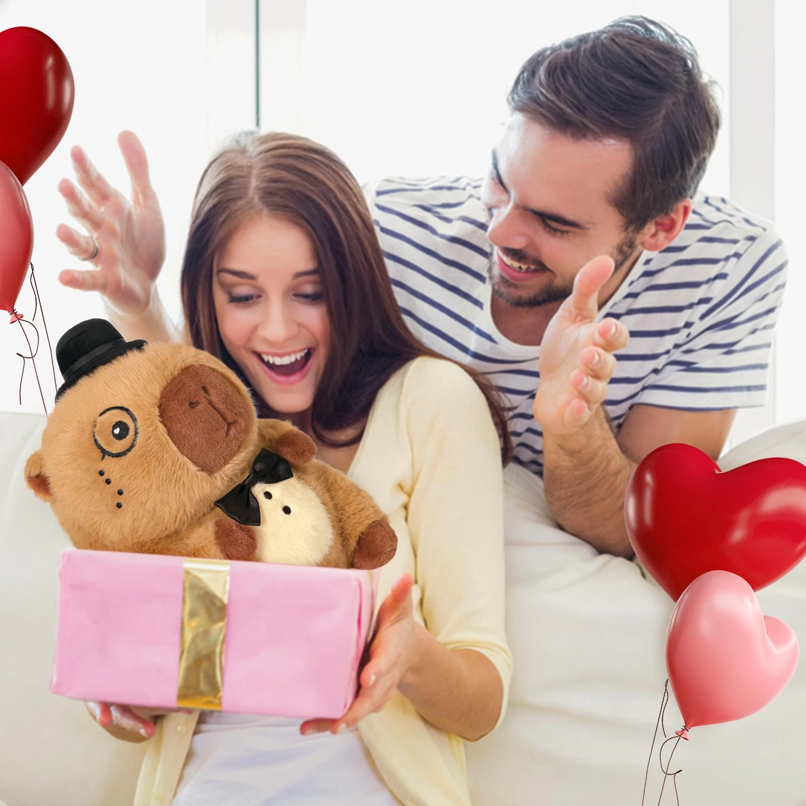 Capybara Plush - 9 inch Strawberry Hat