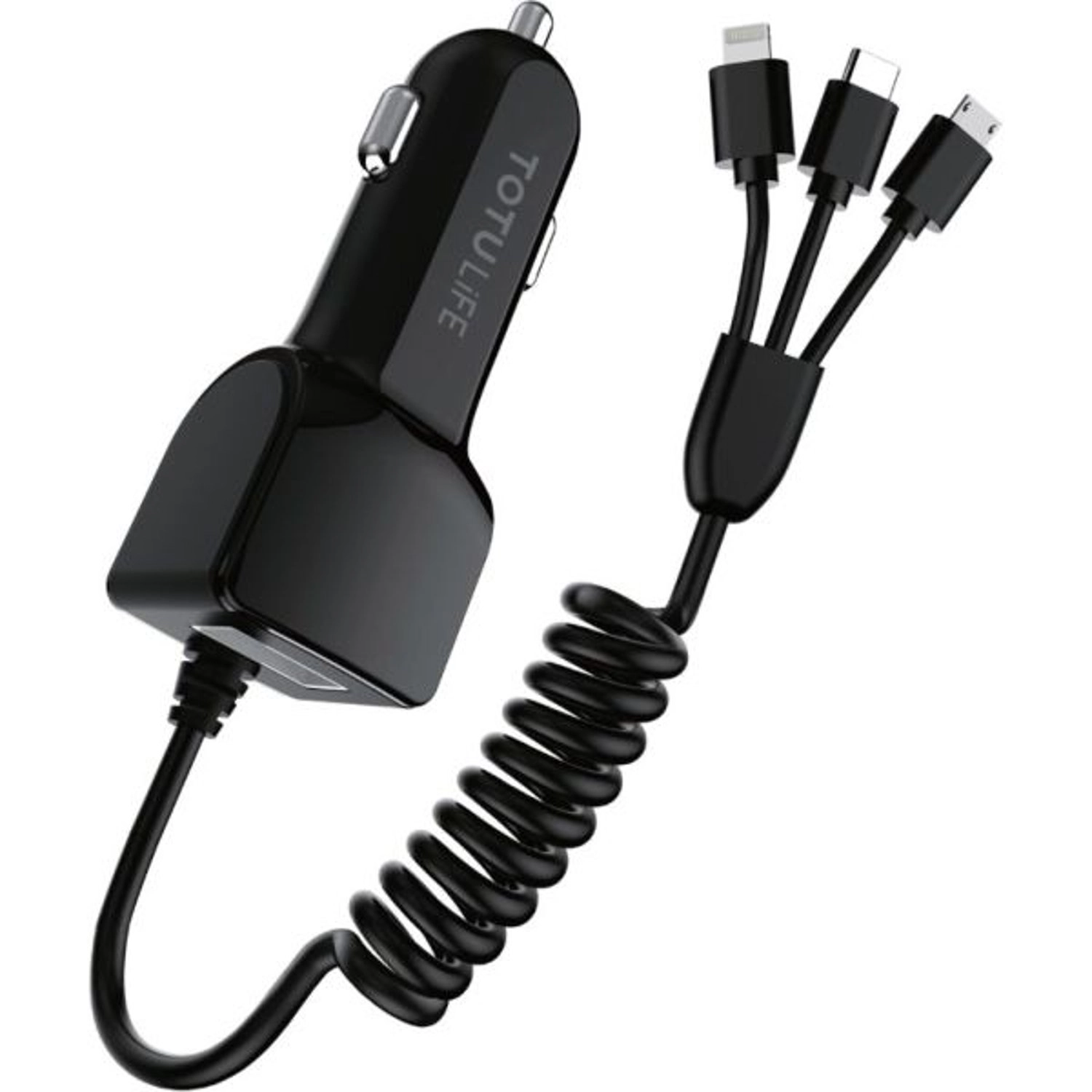 Totulife 3-in-1 Car Charger - 12 - 24 Volts 2.1 Amps