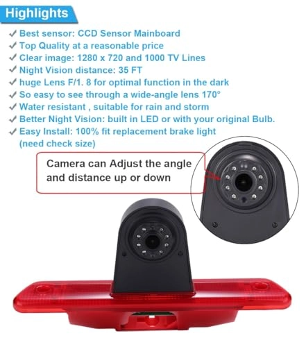 7 Inch Rear View Mirror + Rear View Camera - 1280 x 720 pixels