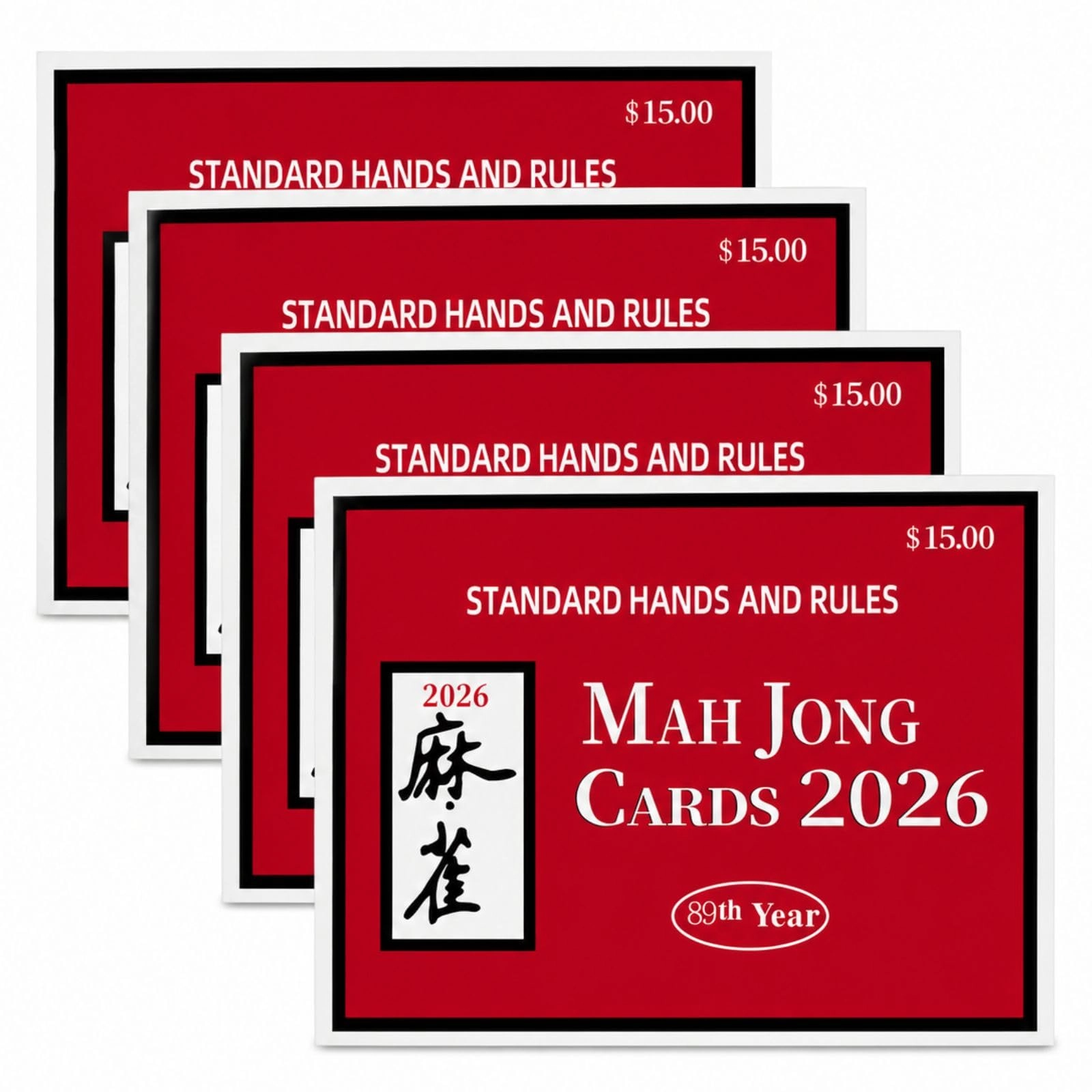 RE RELIURE Mahjong Cards - 4 PCS Large Print