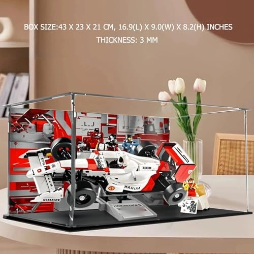 Acrylic Display Box for LEGO Racing Models 10330 - 43 x 23 x 21 cm 3mm thickness Dustproof Transparent