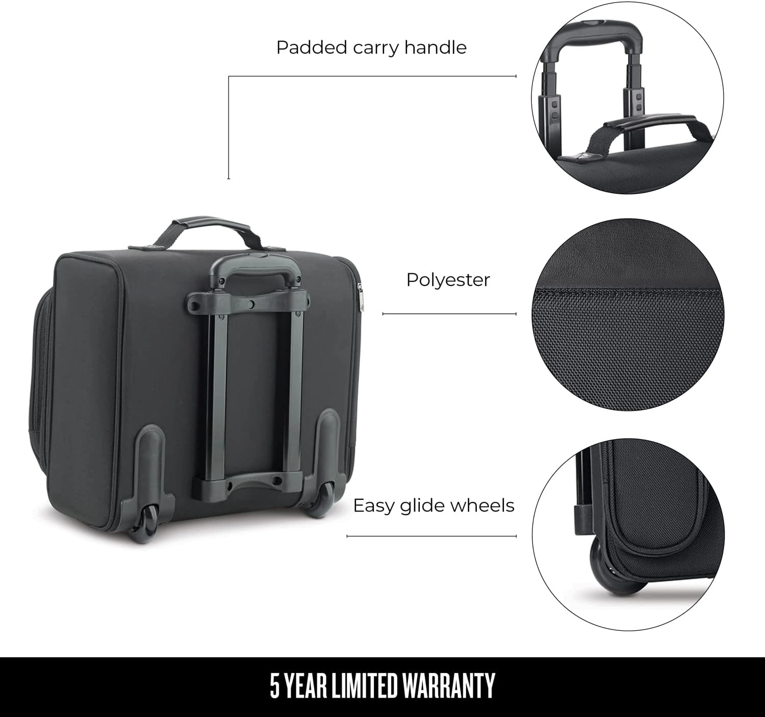 Columbus Rolling Overnighter Case for 15.6-Inch Laptop